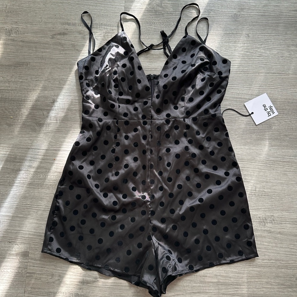 By the way Chic Black Polka Dot Romper